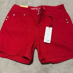 Sabrina Lauren High Waist Red Women's Shorts